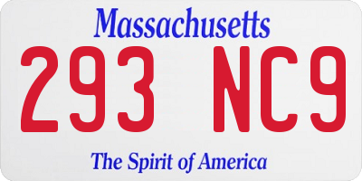 MA license plate 293NC9