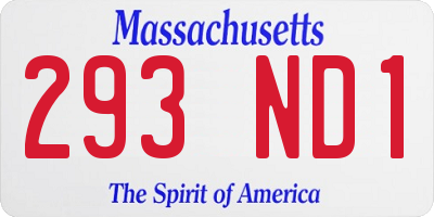 MA license plate 293ND1