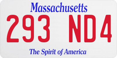 MA license plate 293ND4