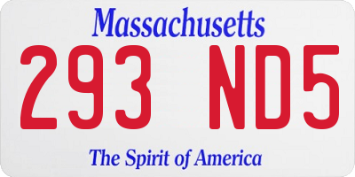 MA license plate 293ND5