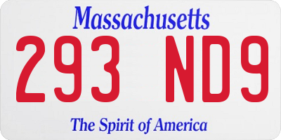 MA license plate 293ND9