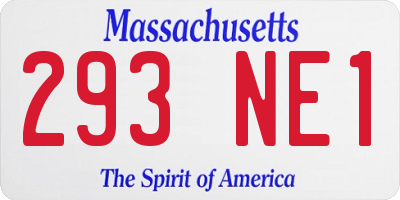 MA license plate 293NE1