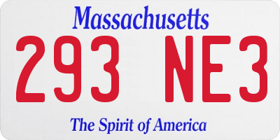 MA license plate 293NE3