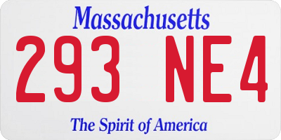 MA license plate 293NE4