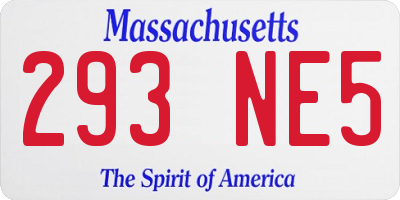 MA license plate 293NE5