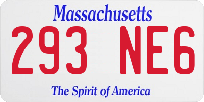 MA license plate 293NE6