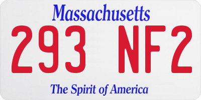 MA license plate 293NF2