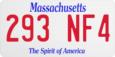 MA license plate 293NF4