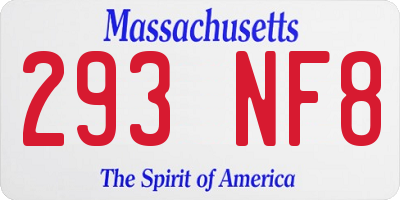MA license plate 293NF8