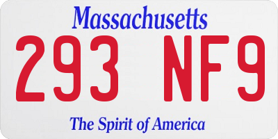 MA license plate 293NF9