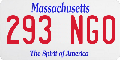 MA license plate 293NG0