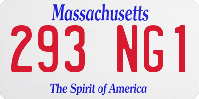 MA license plate 293NG1