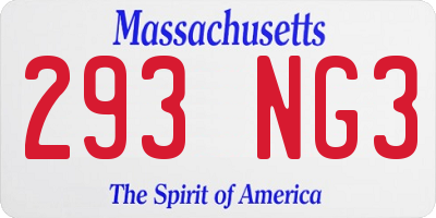 MA license plate 293NG3