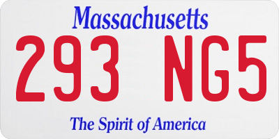 MA license plate 293NG5