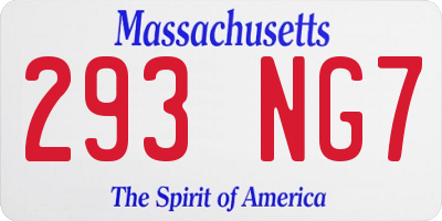 MA license plate 293NG7