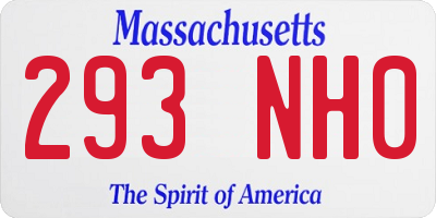 MA license plate 293NH0