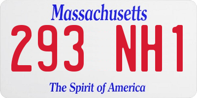 MA license plate 293NH1