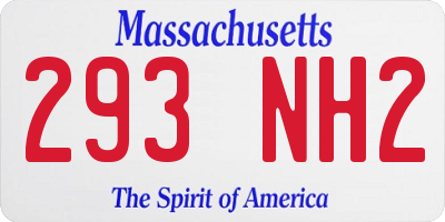 MA license plate 293NH2