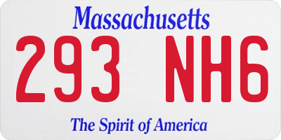 MA license plate 293NH6