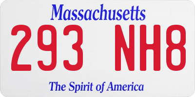 MA license plate 293NH8