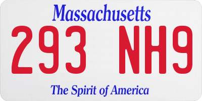 MA license plate 293NH9