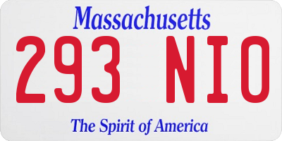 MA license plate 293NI0