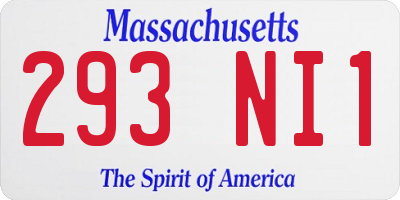 MA license plate 293NI1