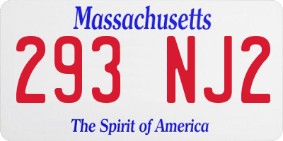 MA license plate 293NJ2
