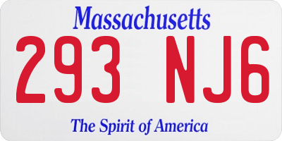MA license plate 293NJ6