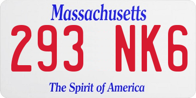 MA license plate 293NK6