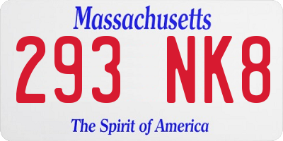 MA license plate 293NK8