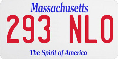 MA license plate 293NL0