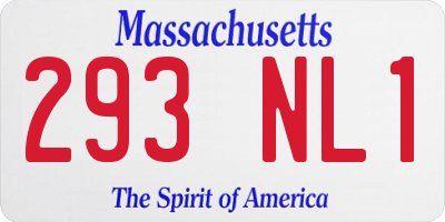 MA license plate 293NL1