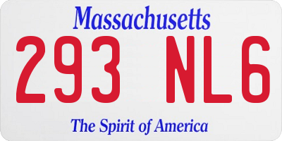MA license plate 293NL6