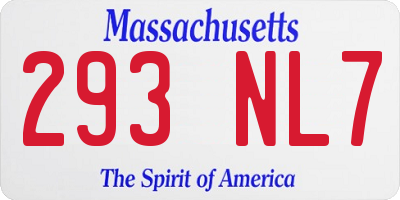 MA license plate 293NL7