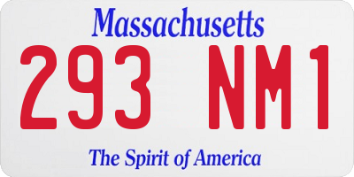 MA license plate 293NM1