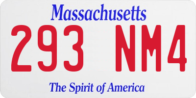 MA license plate 293NM4