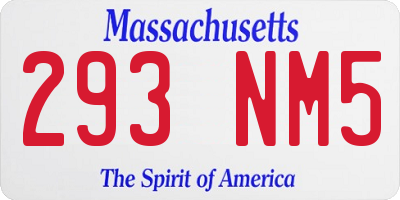 MA license plate 293NM5