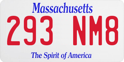 MA license plate 293NM8