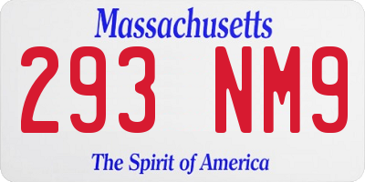 MA license plate 293NM9
