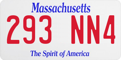 MA license plate 293NN4