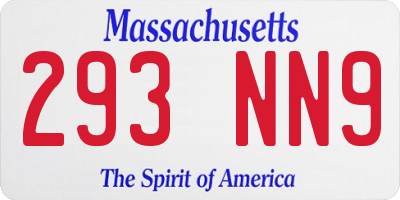 MA license plate 293NN9