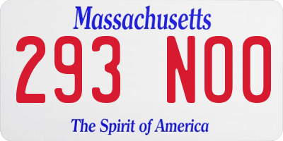 MA license plate 293NO0