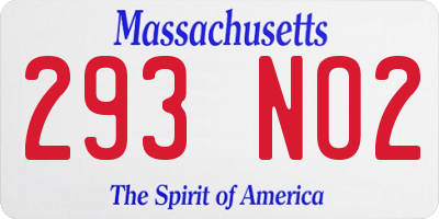 MA license plate 293NO2