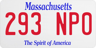 MA license plate 293NP0