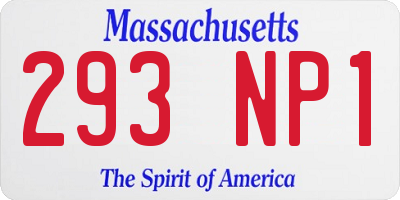 MA license plate 293NP1