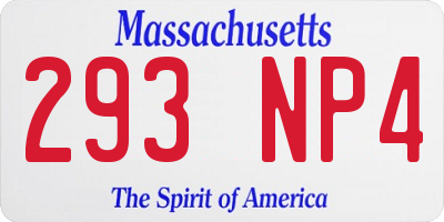 MA license plate 293NP4