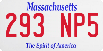 MA license plate 293NP5