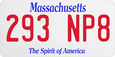 MA license plate 293NP8