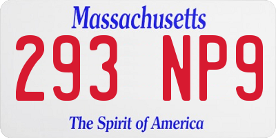 MA license plate 293NP9